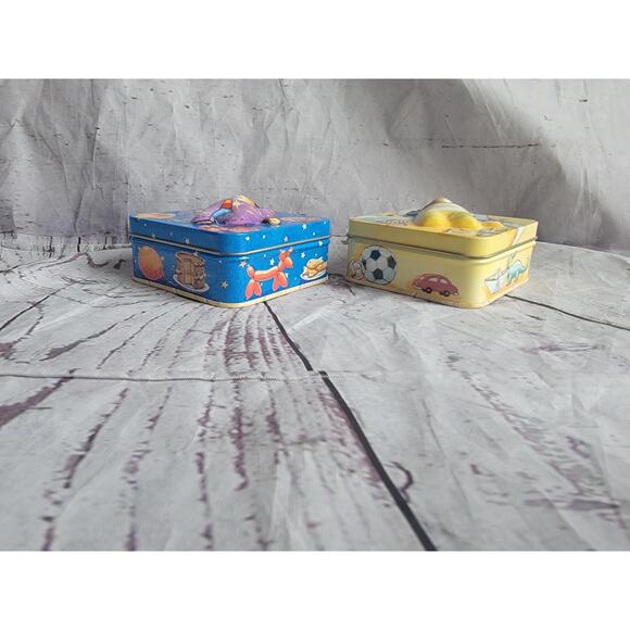 VTG Dana Kubick 2002 Stanley Cat Square Tins Birthday Party And Bed Time - Picture 4 of 10